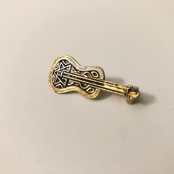 Vintage Pin Brooch Guitar Shaped 1.25 Inch - Picture 9 of 10